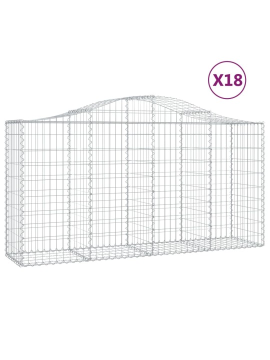 Klenuté gabionové koše 18ks 200x50x100/120cm pozinkované železo