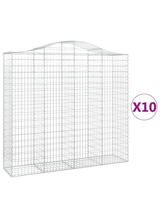Klenuté gabionové koše 10ks 200x50x180/200cm pozinkované železo