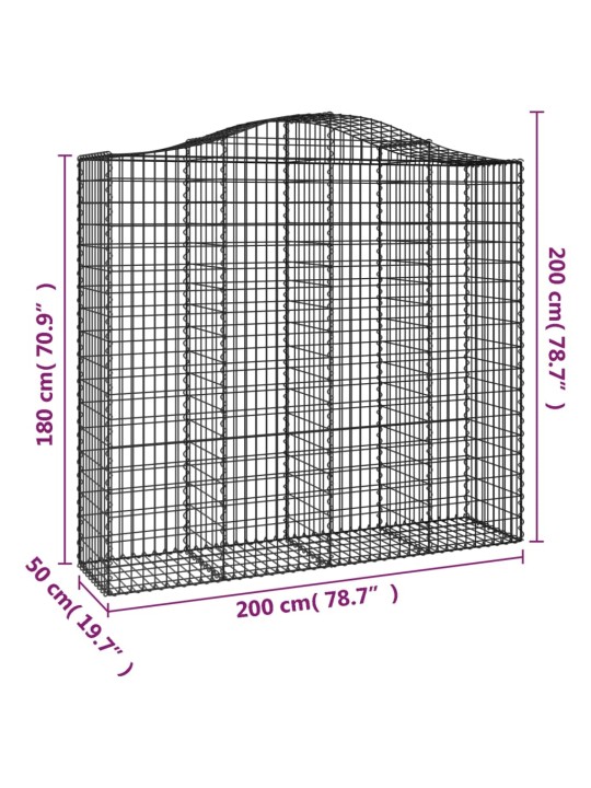 Klenuté gabionové koše 10ks 200x50x180/200cm pozinkované železo