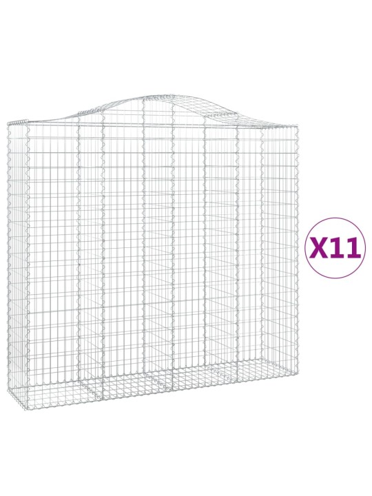 Klenuté gabionové koše 11ks 200x50x180/200cm pozinkované železo
