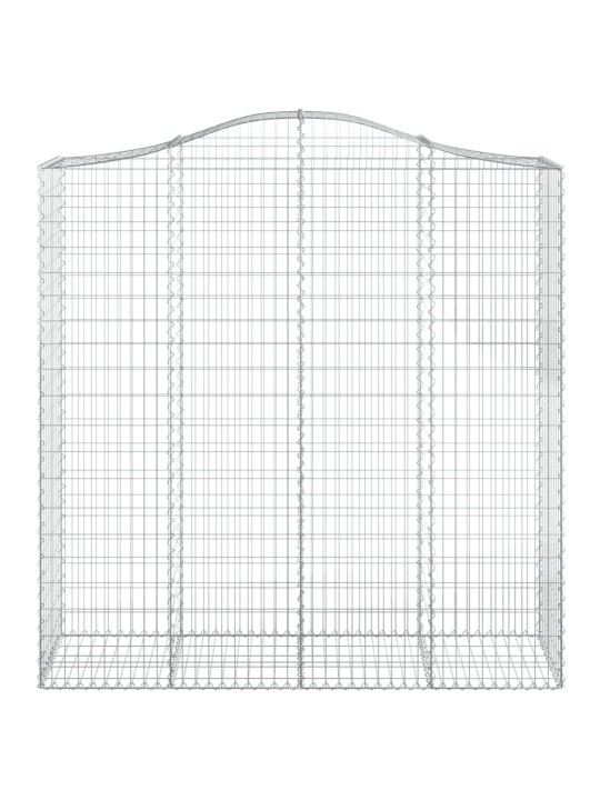 Klenuté gabionové koše 2 ks 200x50x200/220cm pozinkované železo