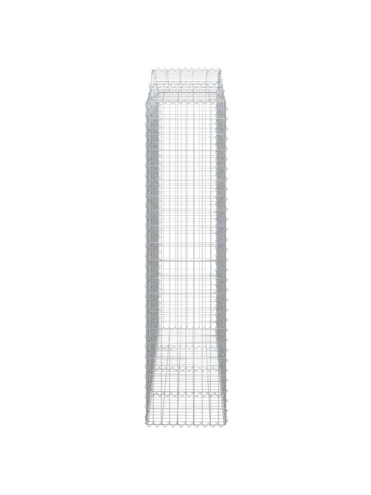 Klenuté gabionové koše 2 ks 200x50x200/220cm pozinkované železo