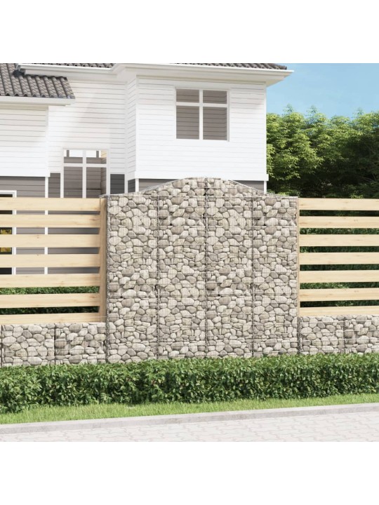 Klenuté gabionové koše 2 ks 200x50x200/220cm pozinkované železo