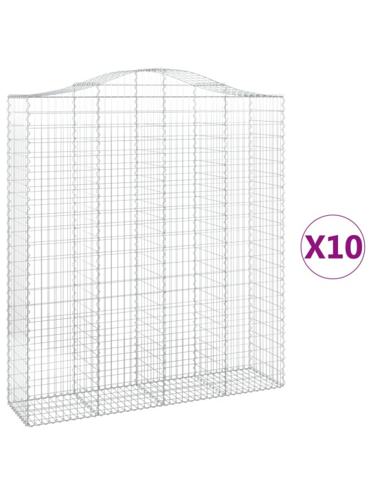 Klenuté gabionové koše 10ks 200x50x220/240cm pozinkované železo
