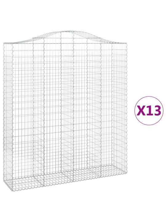 Klenuté gabionové koše 13ks 200x50x220/240cm pozinkované železo
