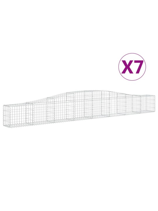 Klenuté gabionové koše 7 ks 400x30x40/60 cm pozinkované železo