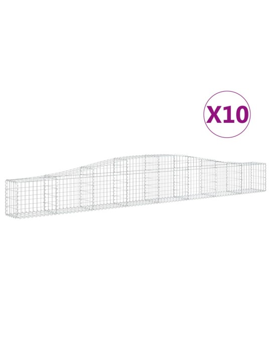 Klenuté gabionové koše 10 ks 400x30x40/60 cm pozinkované železo
