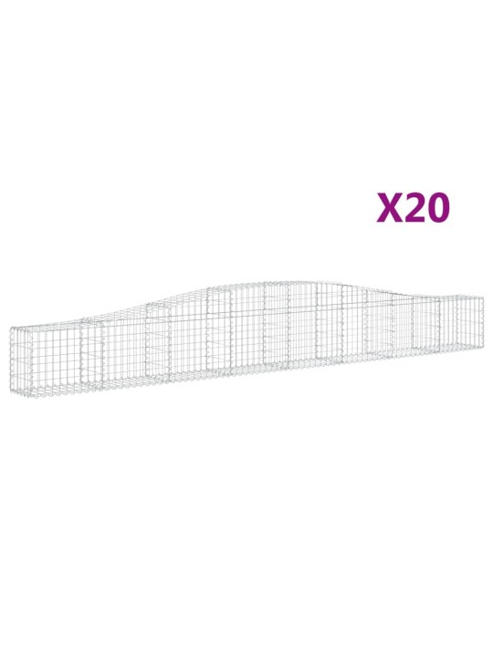 Klenuté gabionové koše 20 ks 400x30x40/60 cm pozinkované železo
