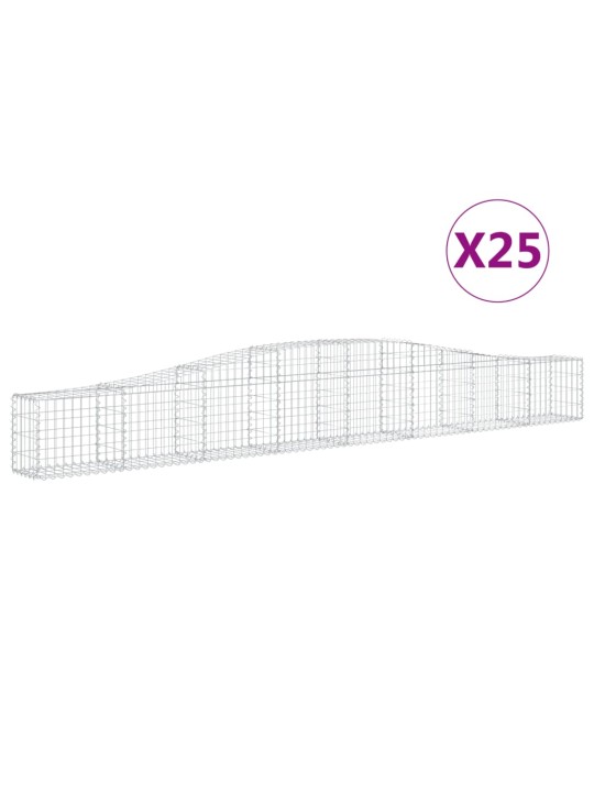 Klenuté gabionové koše 25 ks 200x30x40/60 cm pozinkované železo