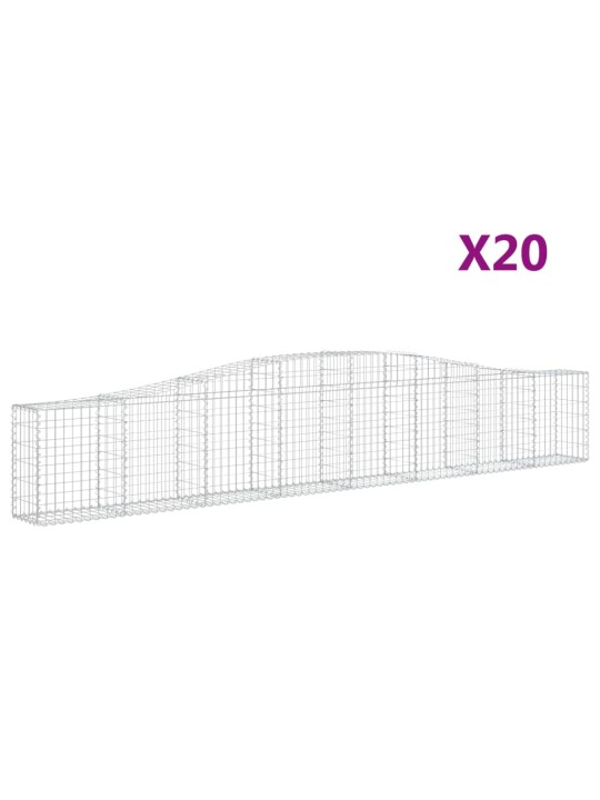 Klenuté gabionové koše 20 ks 400x30x60/80 cm pozinkované železo