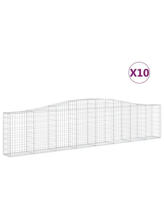 Klenuté gabionové koše 10ks 400x30x80/100 cm pozinkované železo