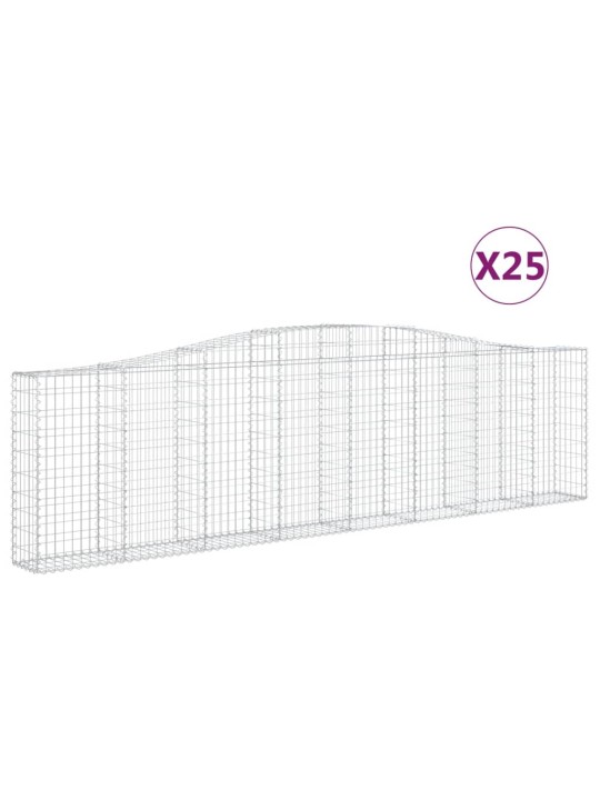 Klenuté gabionové koše 25ks 400x30x100/120cm pozinkované železo