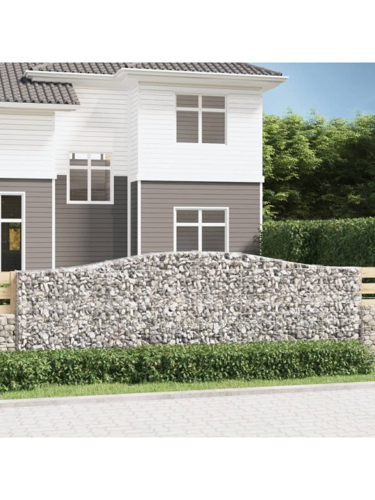 Klenuté gabionové koše 5 ks 400x30x120/140cm pozinkované železo