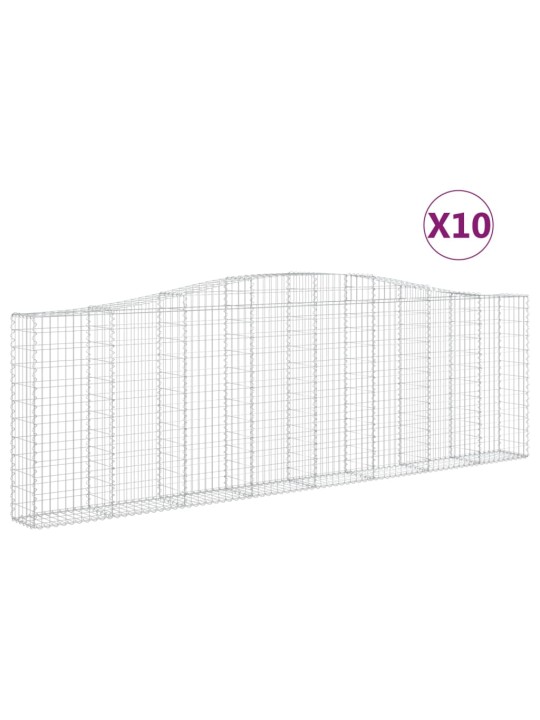 Klenuté gabionové koše 10ks 400x30x120/140cm pozinkované železo