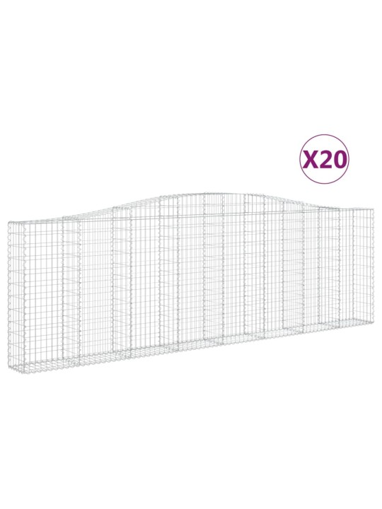 Klenuté gabionové koše 20ks 400x30x120/140cm pozinkované železo