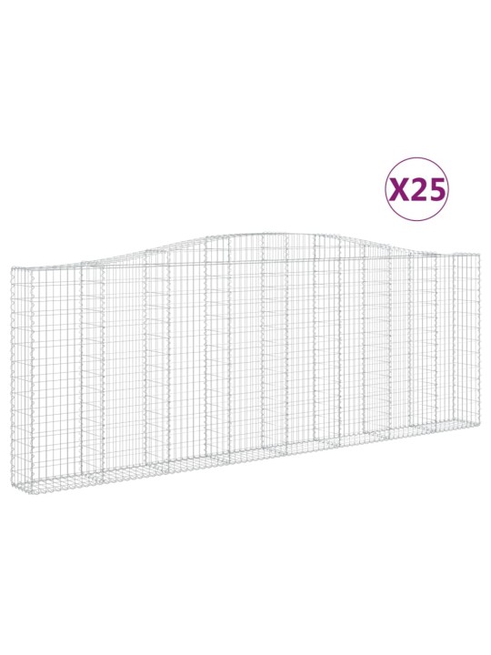 Klenuté gabionové koše 25ks 400x30x140/160cm pozinkované železo