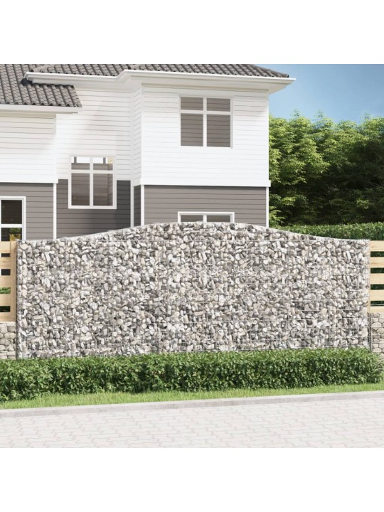 Klenuté gabionové koše 2 ks 400x30x160/180cm pozinkované železo