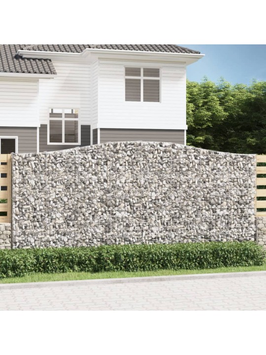 Klenuté gabionové koše 4 ks 400x30x180/200cm pozinkované železo