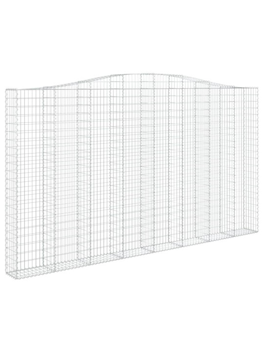 Klenuté gabionové koše 2 ks 400x30x220/240cm pozinkované železo