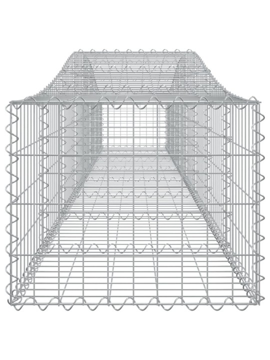 Klenuté gabionové koše 4 ks 400x50x40/60 cm pozinkované železo