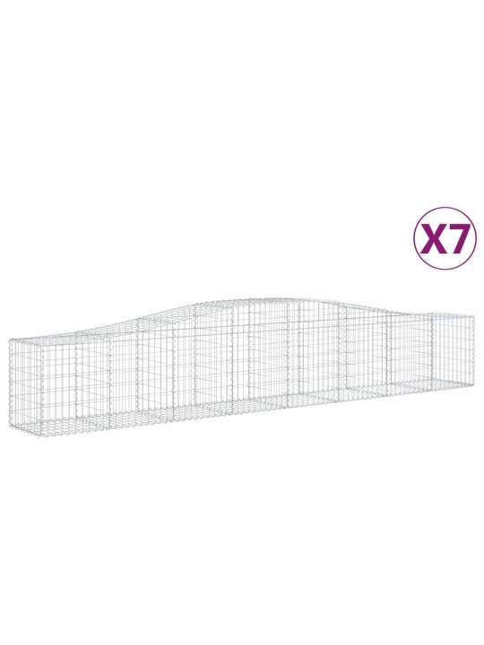 Klenuté gabionové koše 7 ks 400x50x60/80 cm pozinkované železo