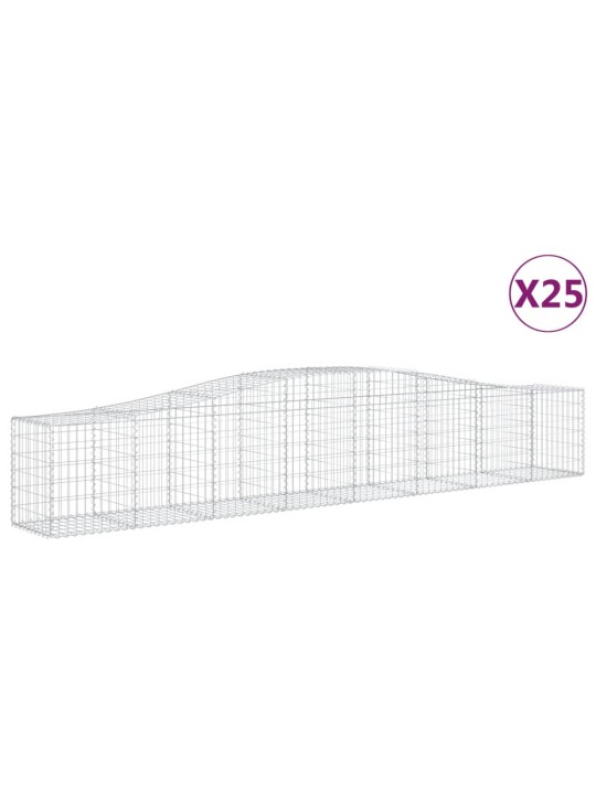 Klenuté gabionové koše 25 ks 400x50x60/80 cm pozinkované železo