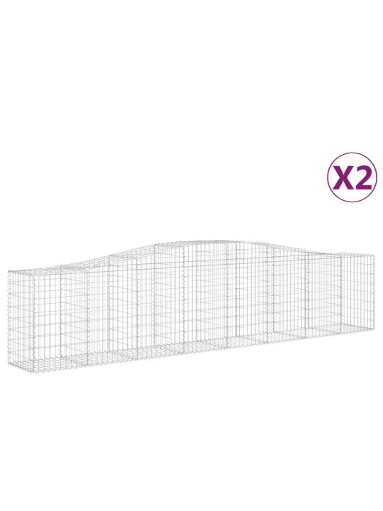 Klenuté gabionové koše 2 ks 400x50x80/100 cm pozinkované železo