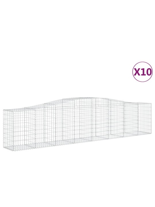 Klenuté gabionové koše 10ks 400x50x80/100 cm pozinkované železo