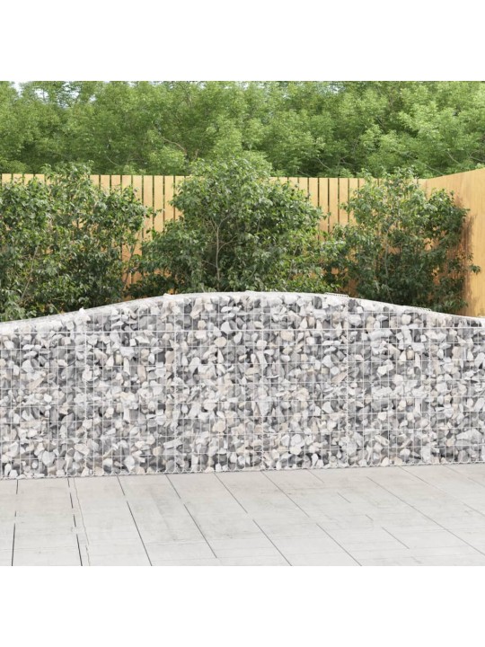 Klenuté gabionové koše 15ks 400x50x80/100 cm pozinkované železo