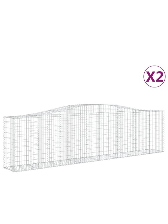 Klenuté gabionové koše 2 ks 400x50x100/120cm pozinkované železo