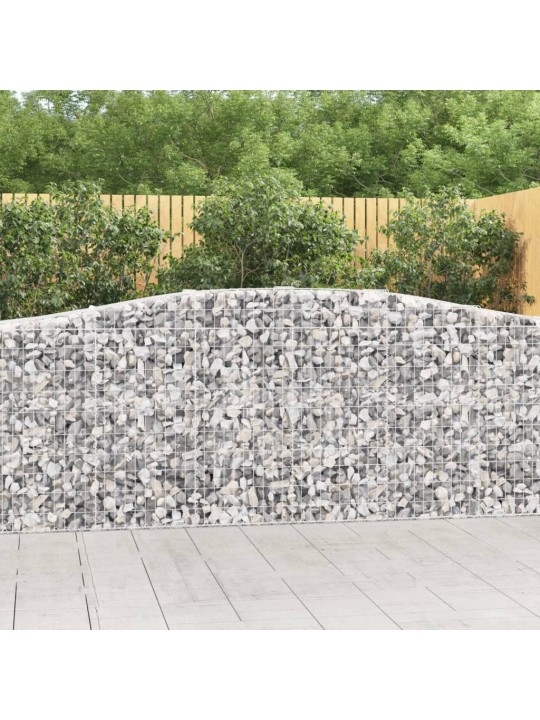 Klenuté gabionové koše 4 ks 400x50x100/120cm pozinkované železo