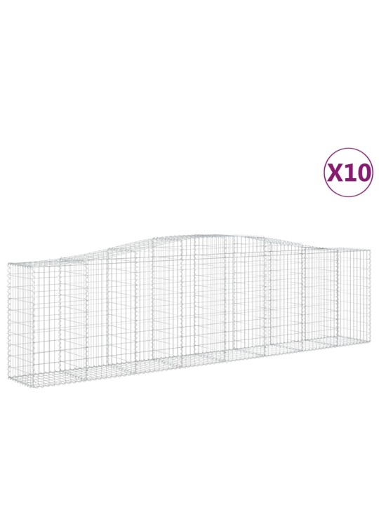 Klenuté gabionové koše 10ks 400x50x100/120cm pozinkované železo