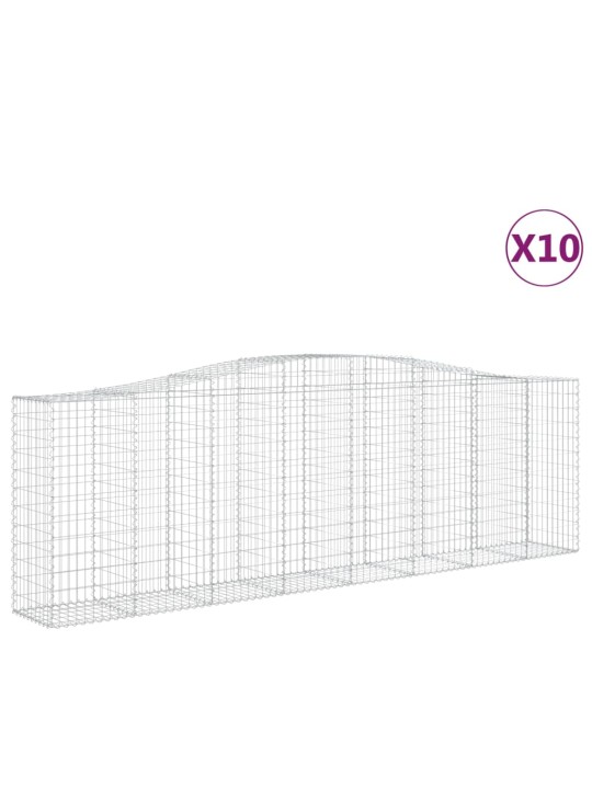Klenuté gabionové koše 10ks 400x50x120/140cm pozinkované železo