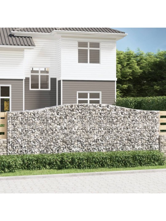 Klenuté gabionové koše 5 ks 400x50x140/160cm pozinkované železo