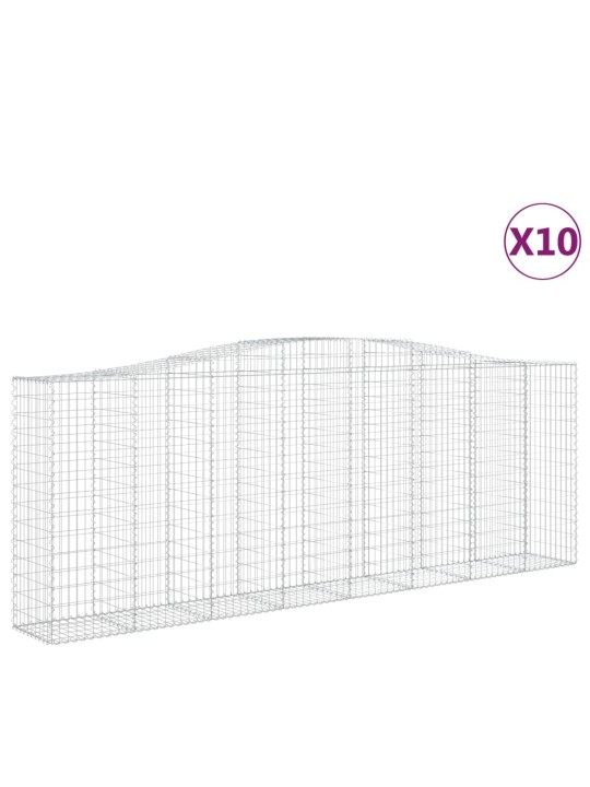 Klenuté gabionové koše 10ks 400x50x140/160cm pozinkované železo