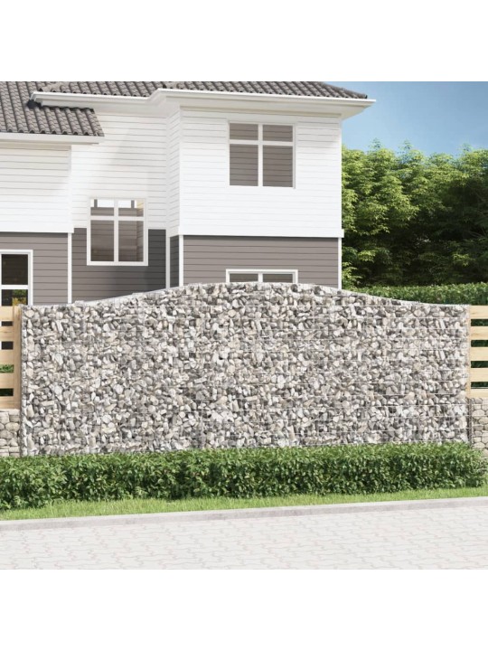 Klenuté gabionové koše 7 ks 400x50x160/180cm pozinkované železo