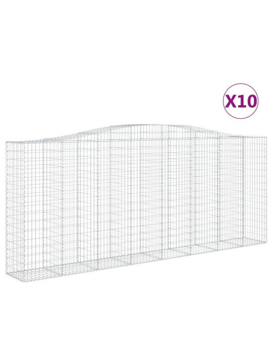 Klenuté gabionové koše 10ks 400x50x160/180cm pozinkované železo