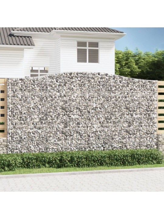 Klenuté gabionové koše 2 ks 400x50x220/240cm pozinkované železo