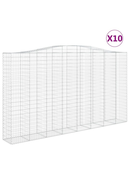 Klenuté gabionové koše 10ks 400x50x220/240cm pozinkované železo