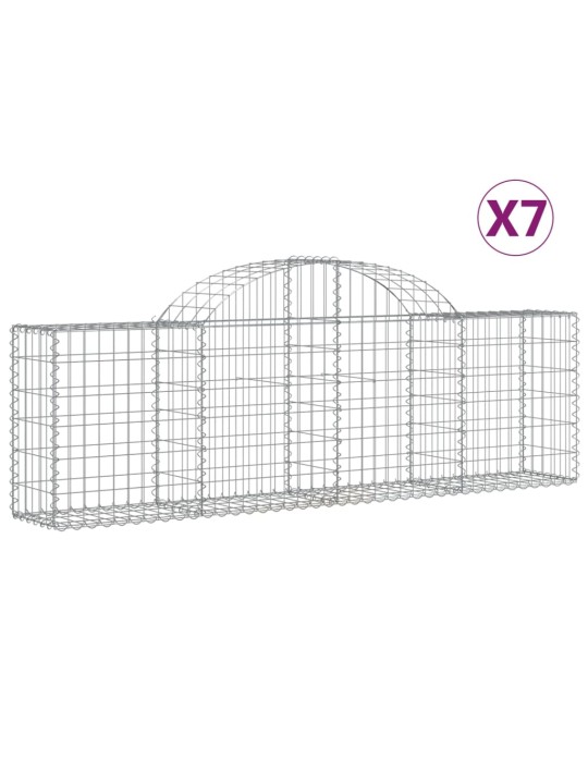 Klenuté gabionové koše 7 ks 200x30x60/80 cm pozinkované železo