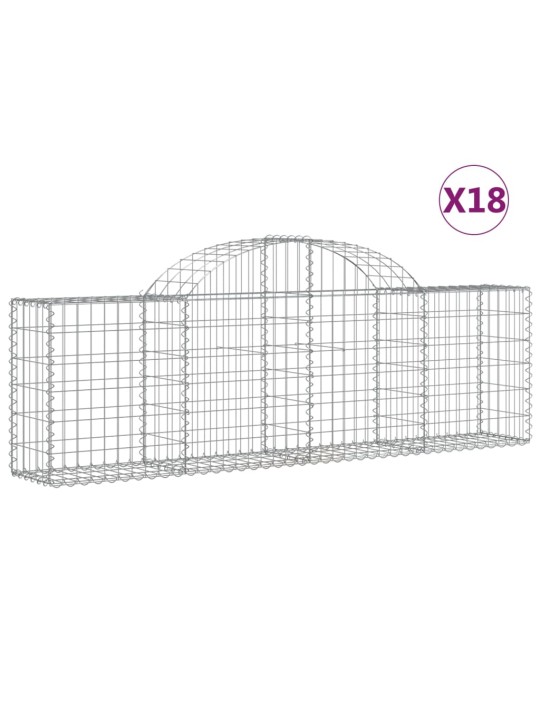 Klenuté gabionové koše 18 ks 200x30x60/80 cm pozinkované železo