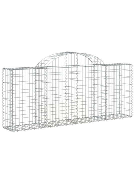 Klenuté gabionové koše 2 ks 200x30x80/100 cm pozinkované železo
