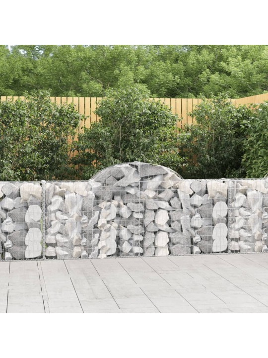 Klenuté gabionové koše 5 ks 200x30x80/100 cm pozinkované železo