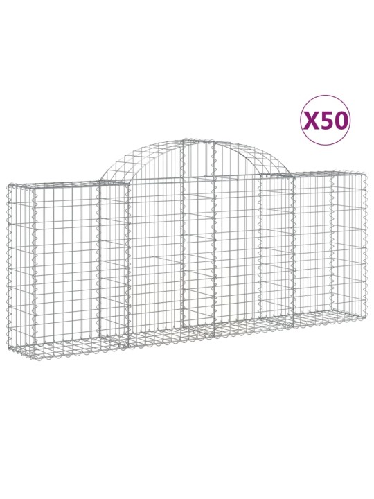 Klenuté gabionové koše 50ks 200x30x80/100 cm pozinkované železo