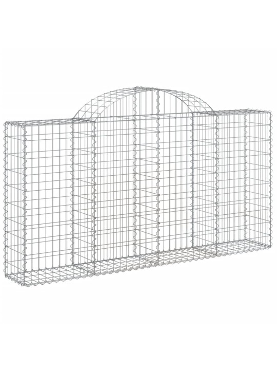 Klenuté gabionové koše 14ks 200x30x100/120cm pozinkované železo
