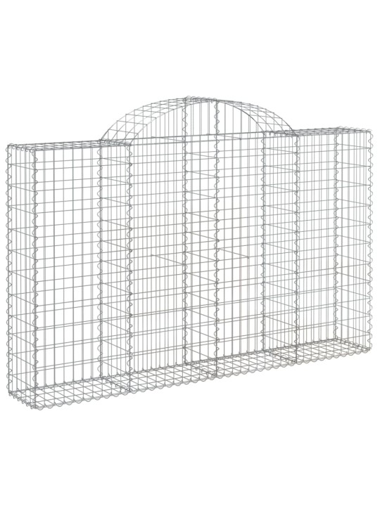 Klenuté gabionové koše 2 ks 200x30x120/140cm pozinkované železo