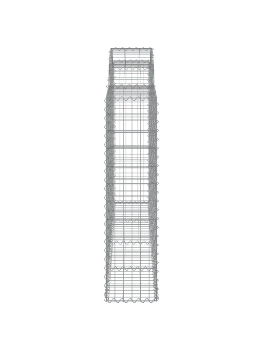 Klenuté gabionové koše 2 ks 200x30x120/140cm pozinkované železo