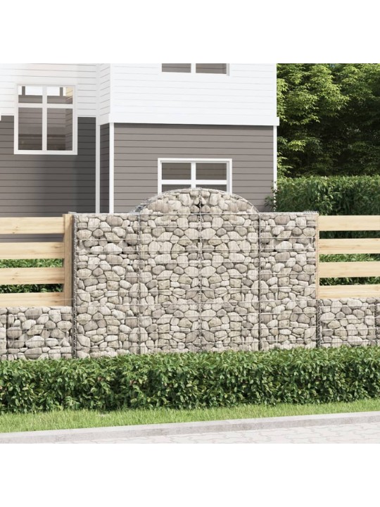 Klenuté gabionové koše 5 ks 200x30x140/160cm pozinkované železo