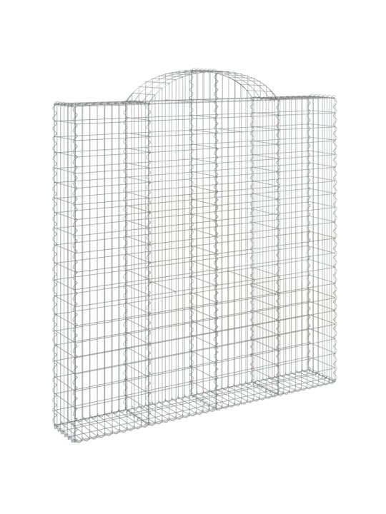 Klenuté gabionové koše 2 ks 200x30x200/220cm pozinkované železo