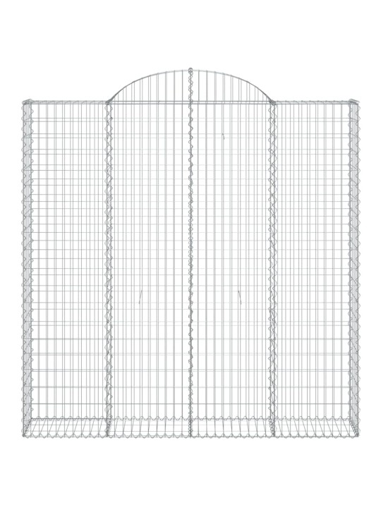 Klenuté gabionové koše 2 ks 200x30x200/220cm pozinkované železo